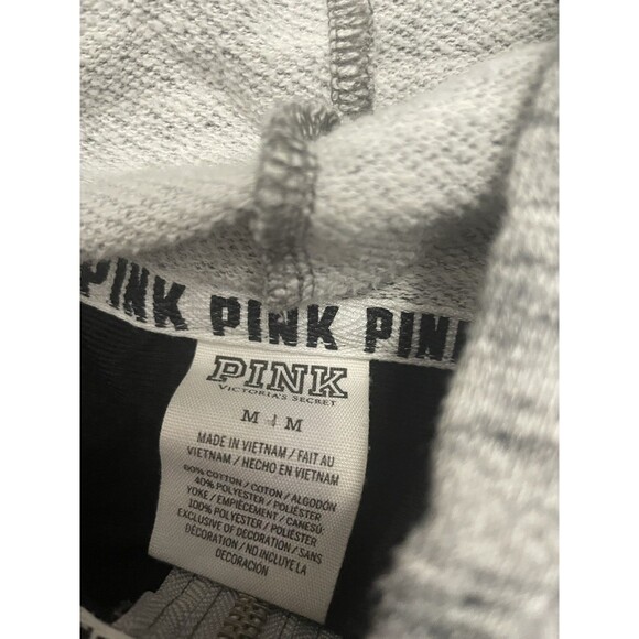 PINK by Victoria’s Secret  Gray Hoodie floral tropical  zip up jacket  medium - Picture 6 of 8